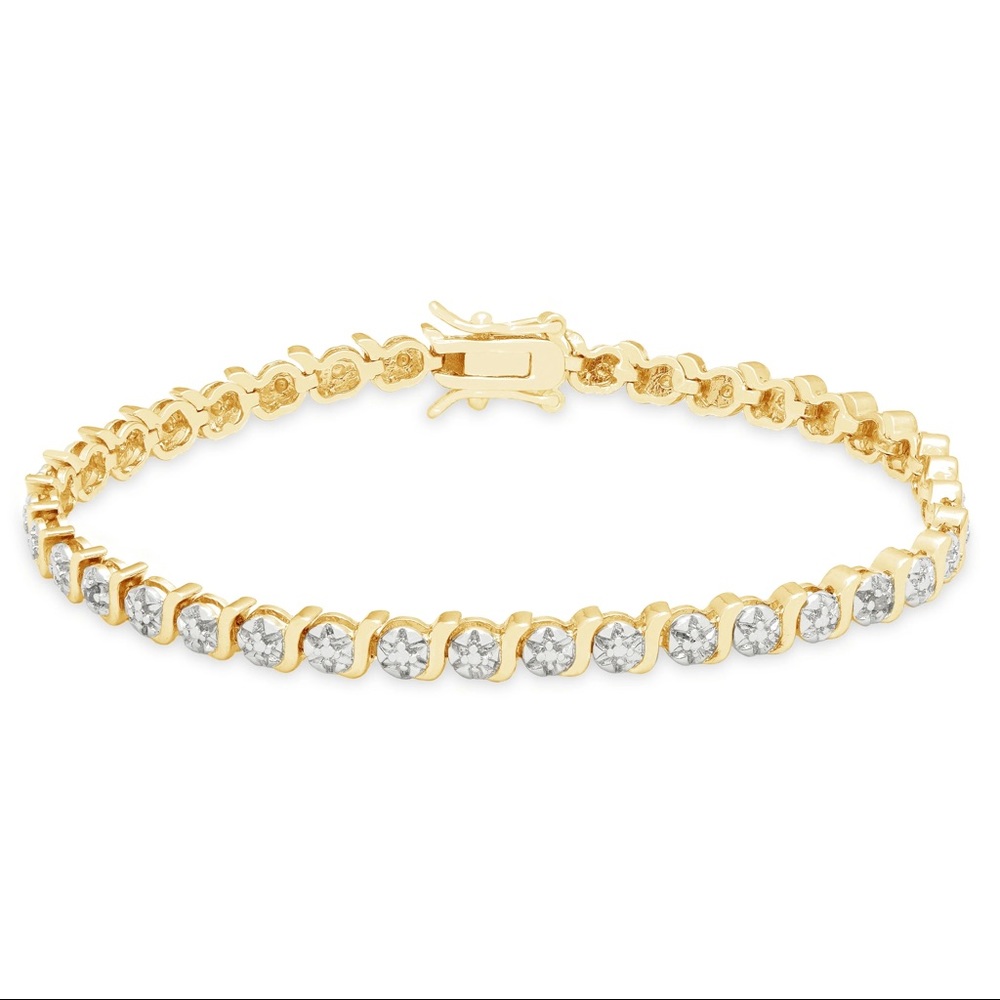 Sterling Silver DiamondAccent S-linkTennisBracelet